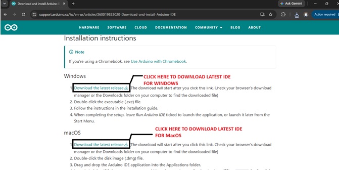 Arduino IDE installer window on Windows