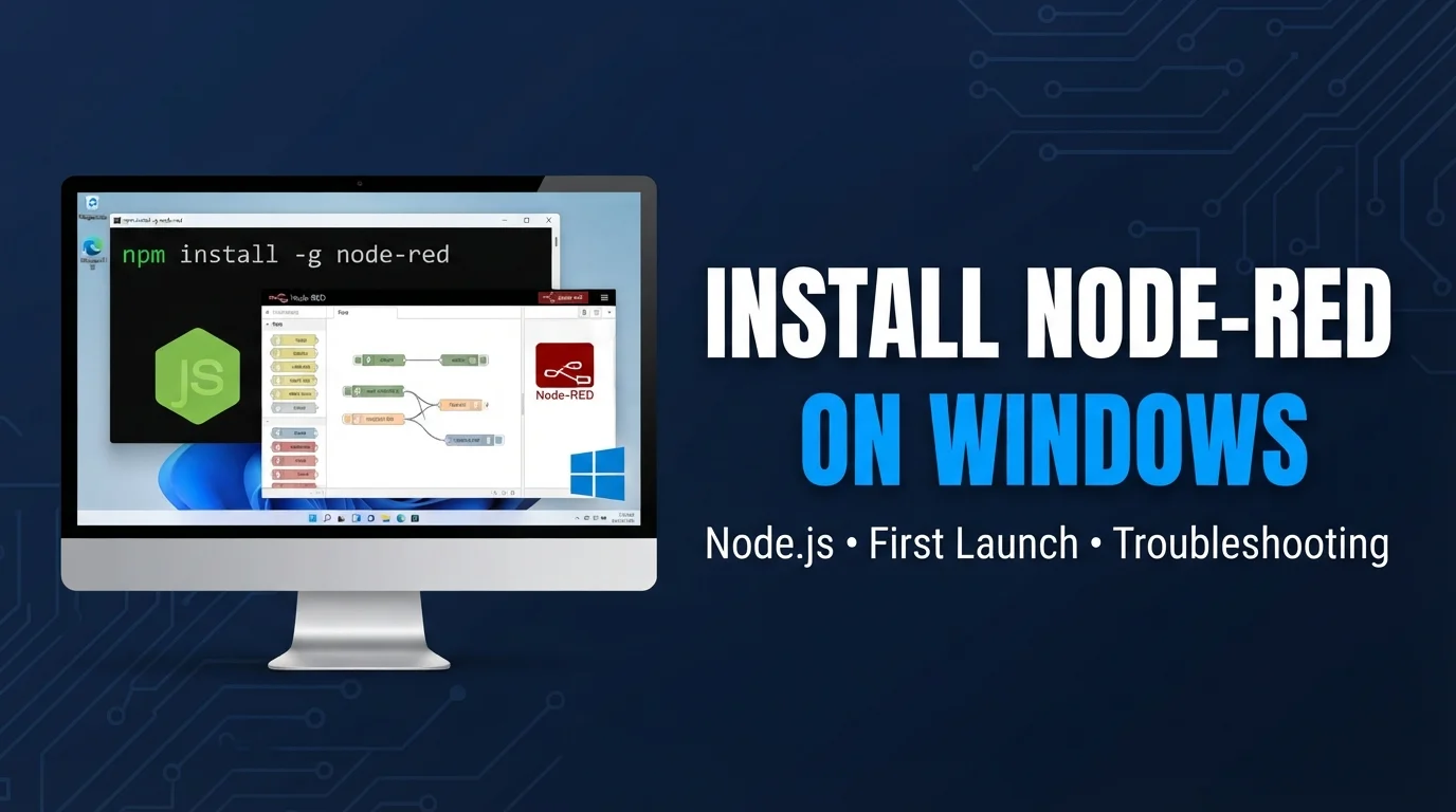 Install Node-RED on Windows (2026): Setup & First Flow | SolderHub